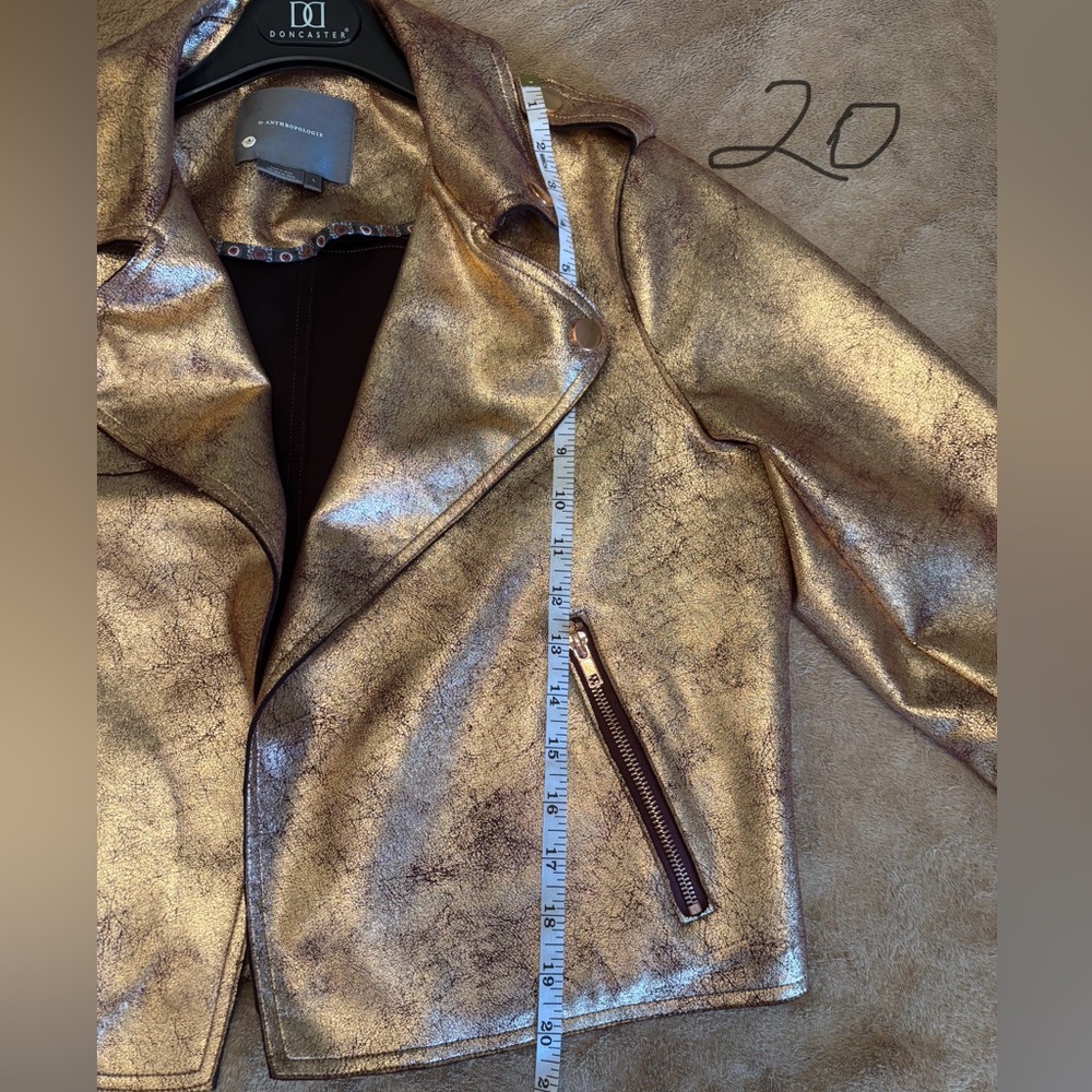 *NEW* Anthropologie Brisa Faux Leather Moto Jacket Size L  NWOT - Picture 4 of 9